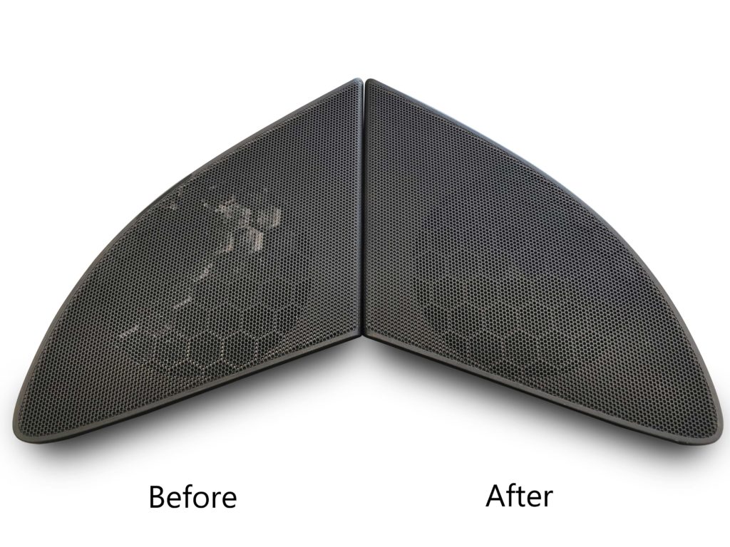 Electropolishing of speaker grill - before and after